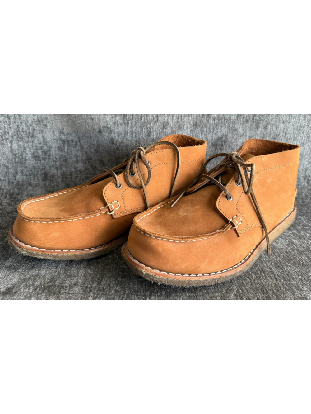 Danner Chukka Carmel 37330 Men Size 9 D Tan Leather Low Top Camp Moc Shoes